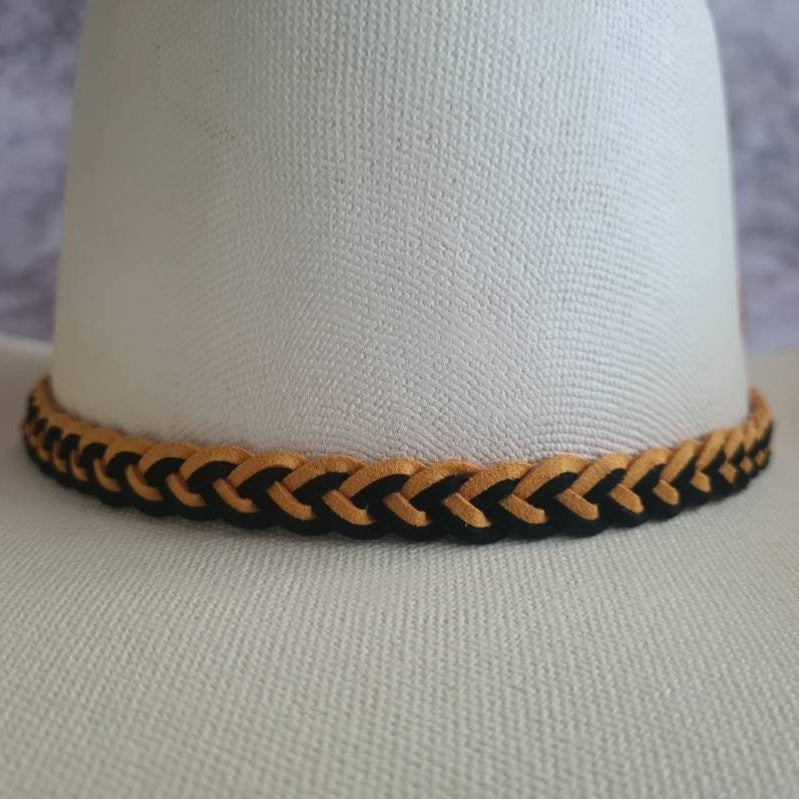 Shoot Out two-tone plaited hat bands.
