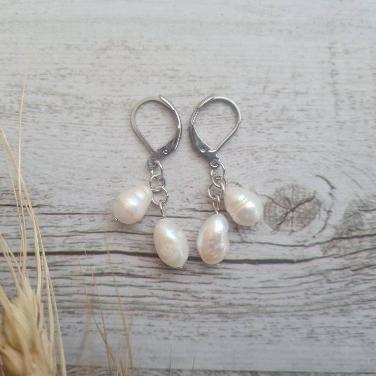 Annie freshwater pearl cluster earrings.