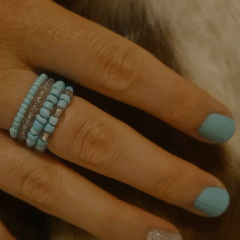 Gypsy Soul stackable beaded ring set.