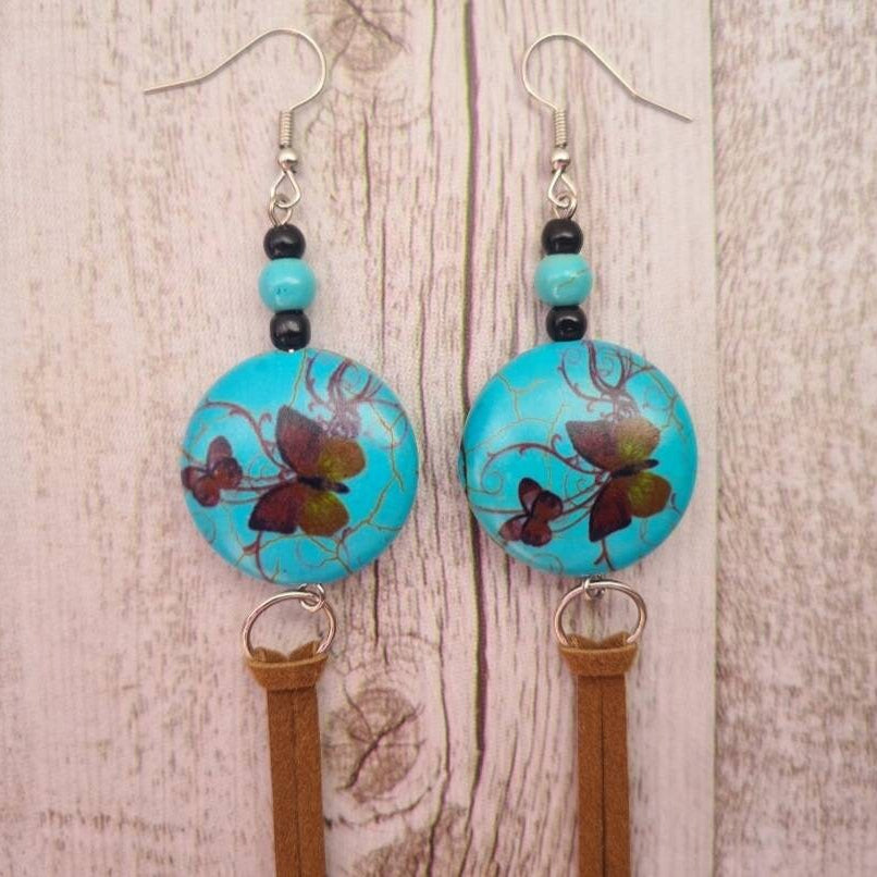 Butterfly Skies dangle earrings.