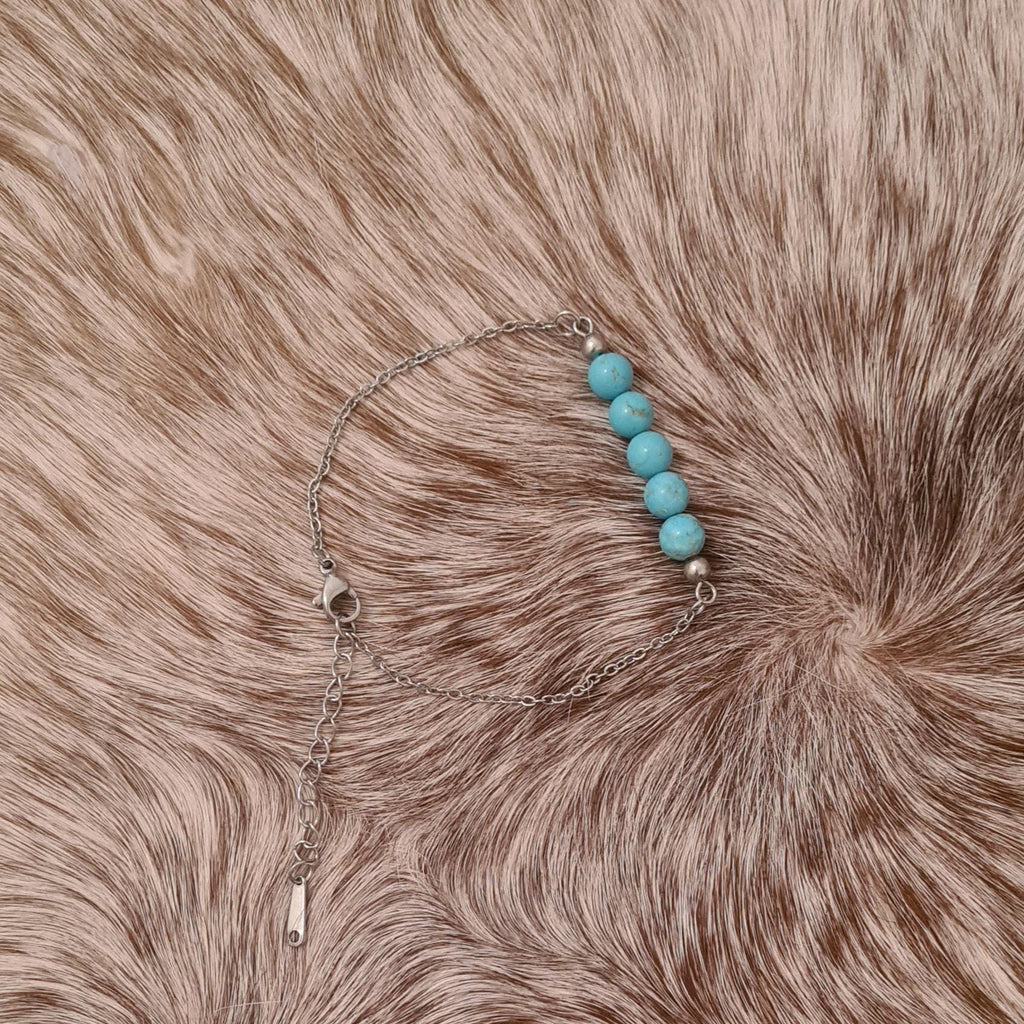 Out of the Blue genuine turquoise bead bar bracelet.