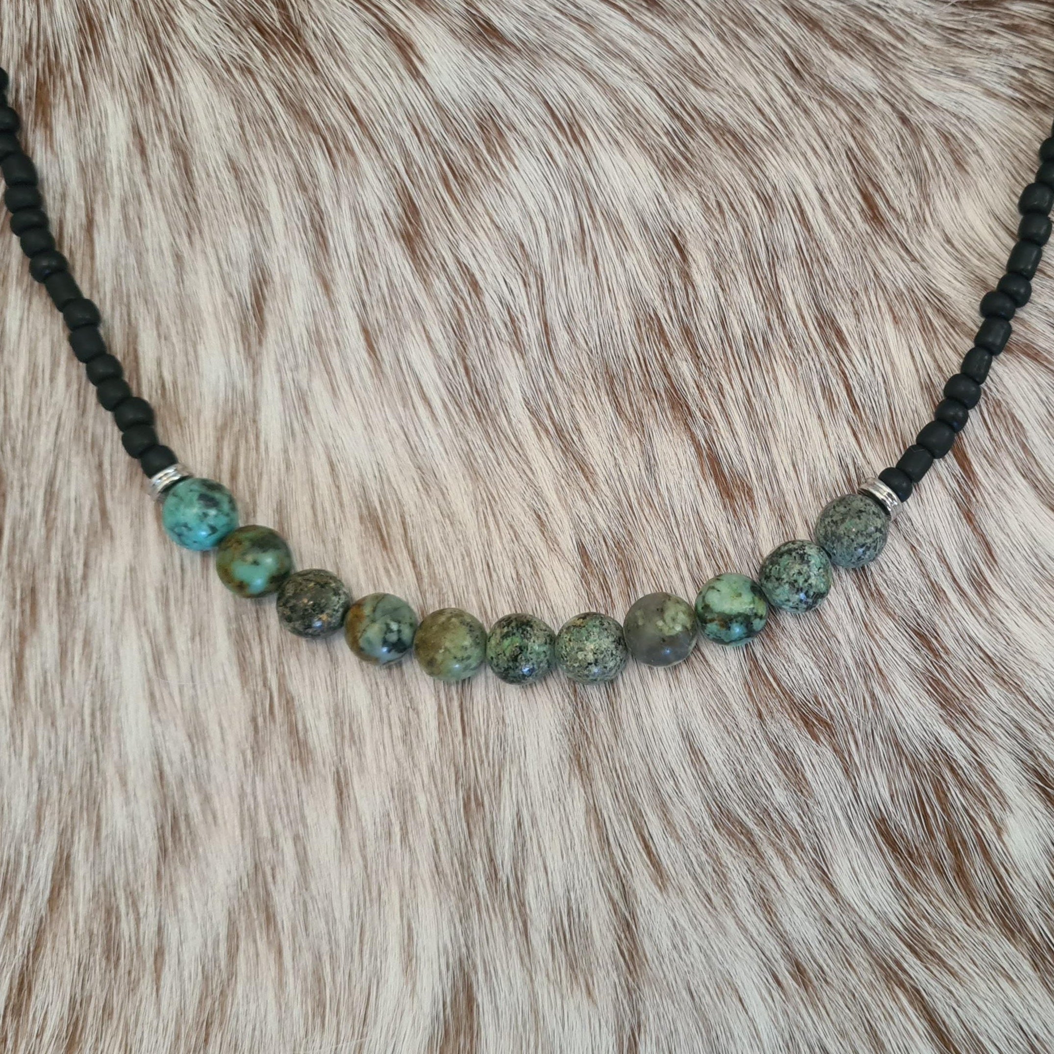 Ride Away African Turquoise beaded necklace.