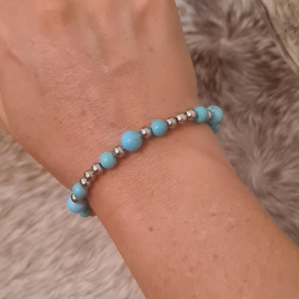 Almost Goodbye genuine turquoise beaded bracelet.