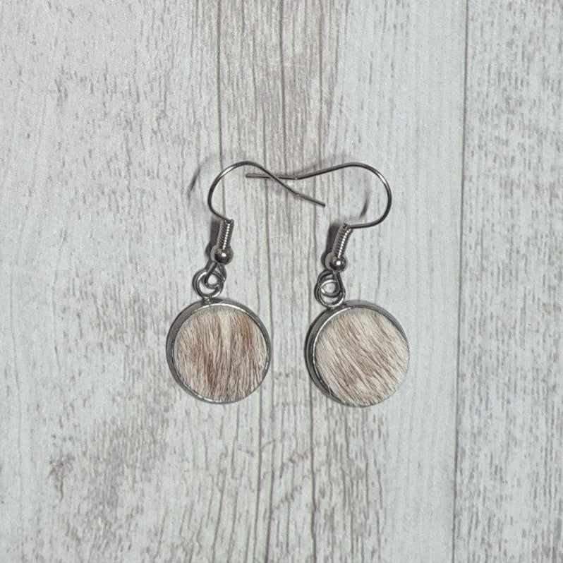 Riding for a Fall genuine cowhide short dangle earrings.