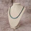 Cowgirl Tough turquoise and steel beaded necklace.