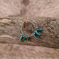Buffalo Woman natural turquoise chip beaded hoop earrings.