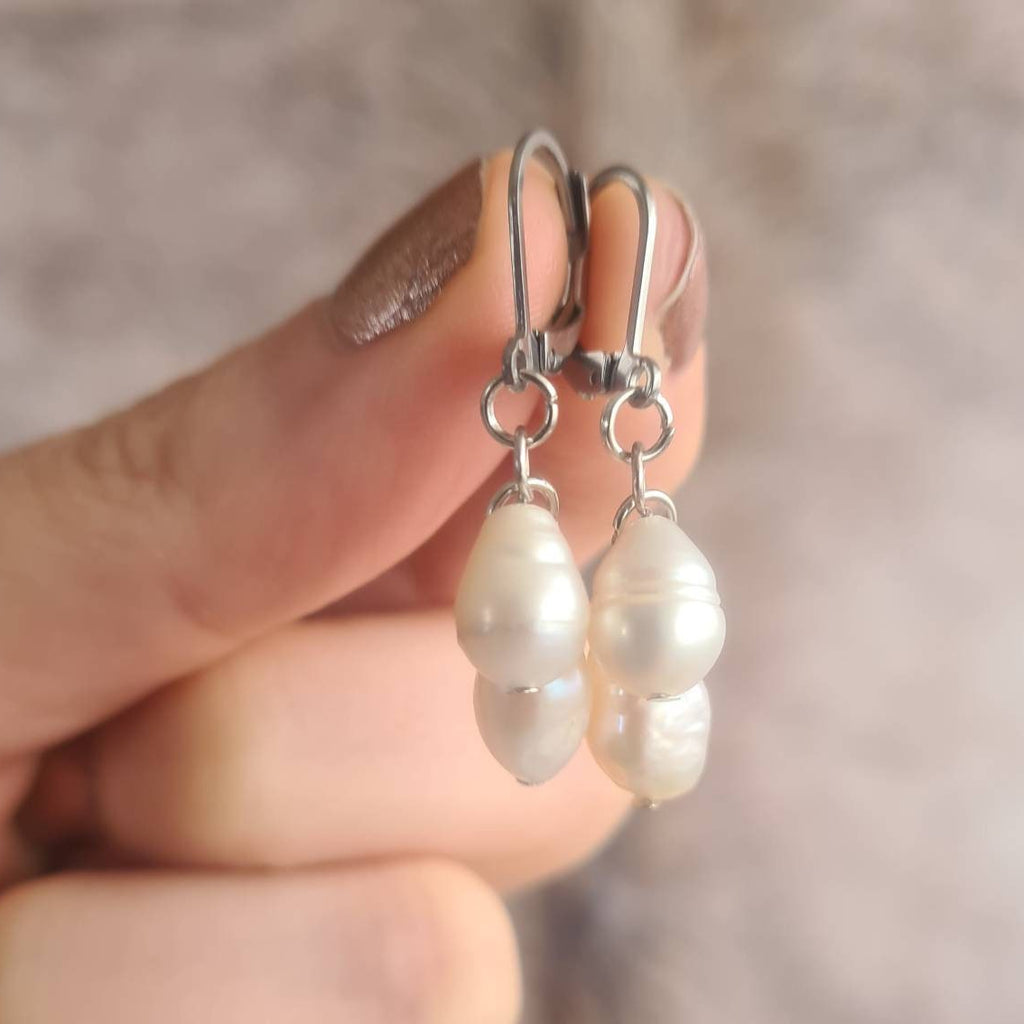 Annie freshwater pearl cluster earrings.