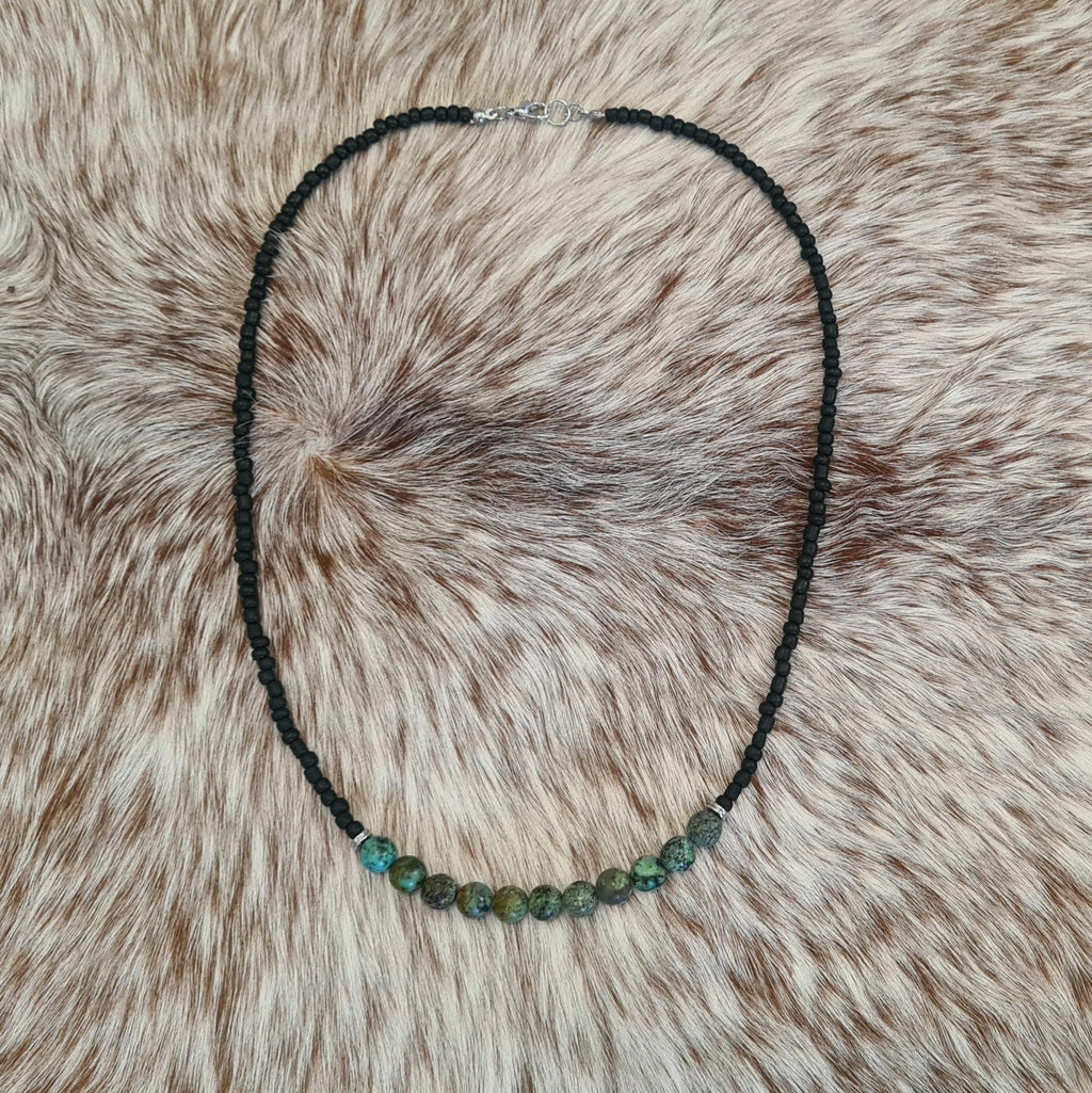 Ride Away African Turquoise beaded necklace.