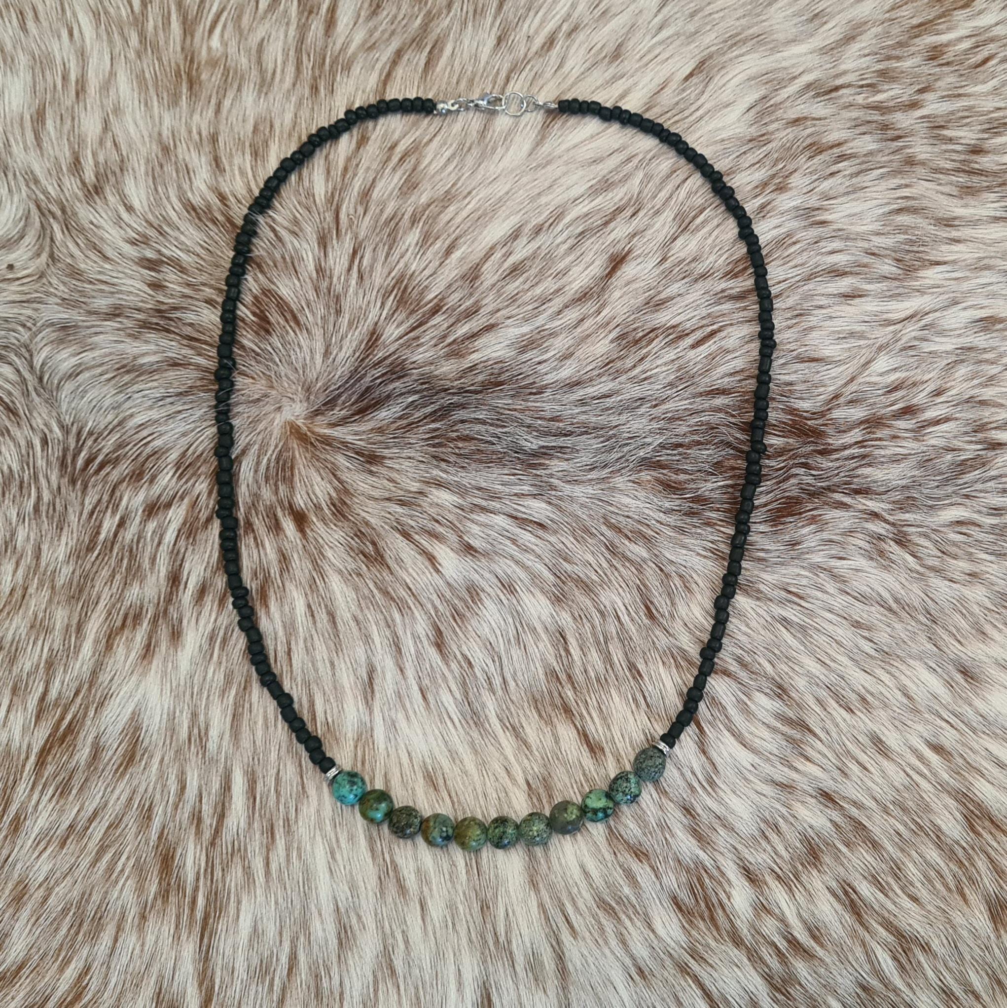 Ride Away African Turquoise beaded necklace.
