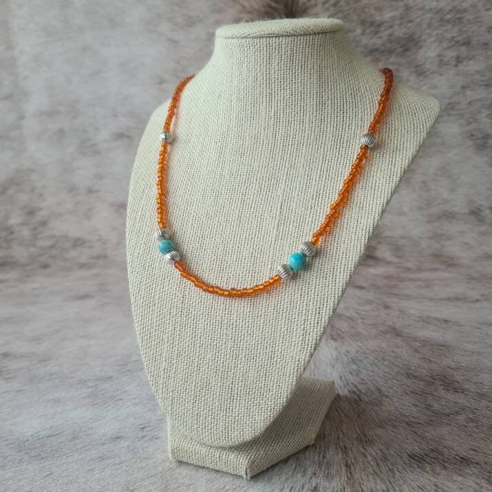 Sundown genuine turquoise beaded southwest necklace.