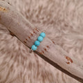 Buffalo River genuine turquoise and stainless steel beaded ring.