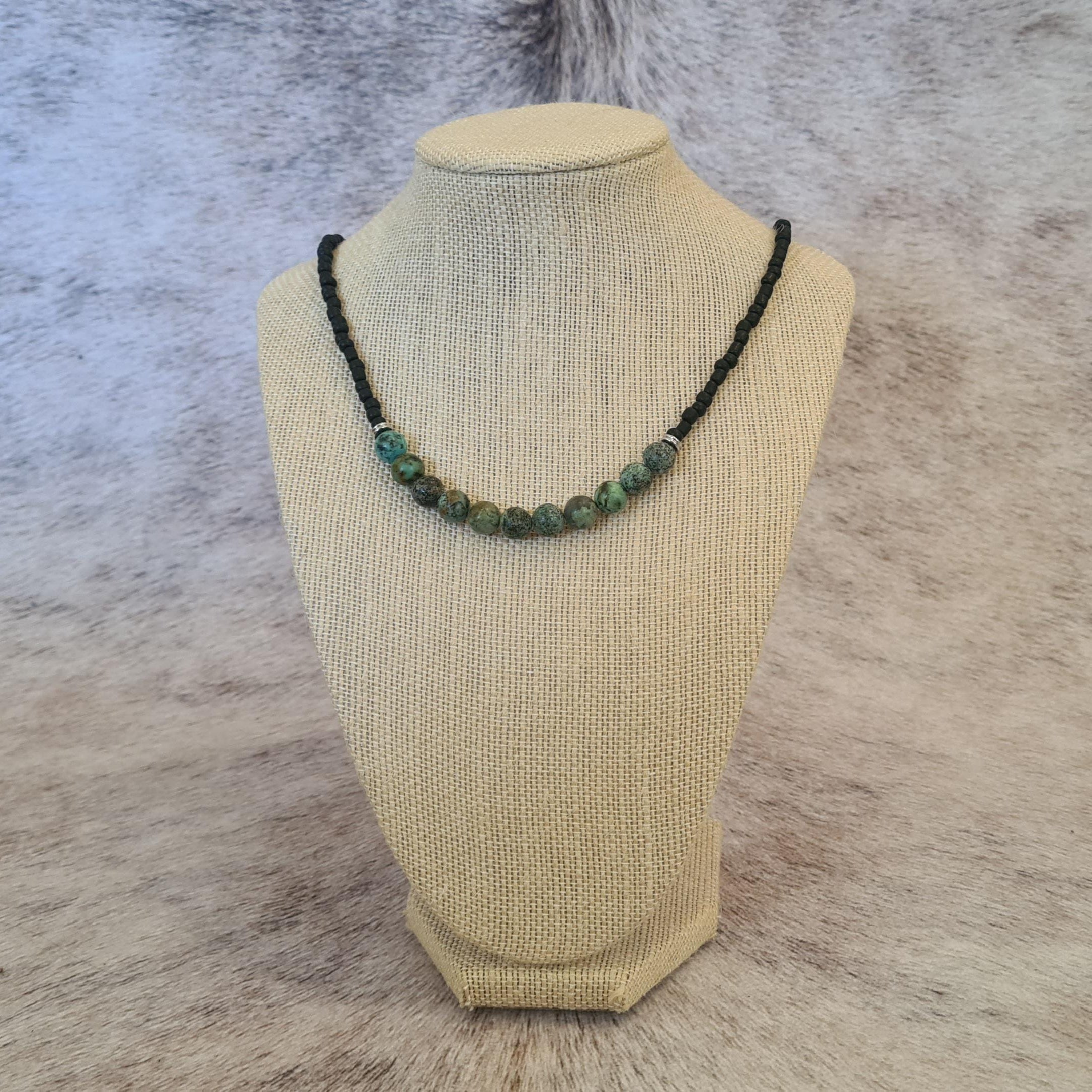 Ride Away African Turquoise beaded necklace.