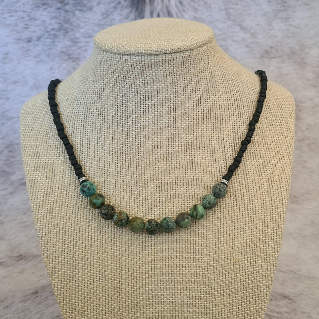 Ride Away African Turquoise beaded necklace.